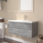 vidaXL Meuble lavabo avec bassin intÃ©grÃ© Sonoma gris, Verzenden, Neuf