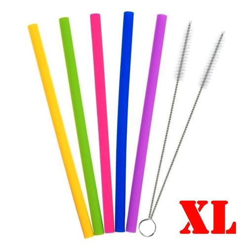 Fako Bijoux® - Siliconen Rietjes Set XL - 5 Herbruikbare, Huis en Inrichting, Keuken | Bestek, Verzenden
