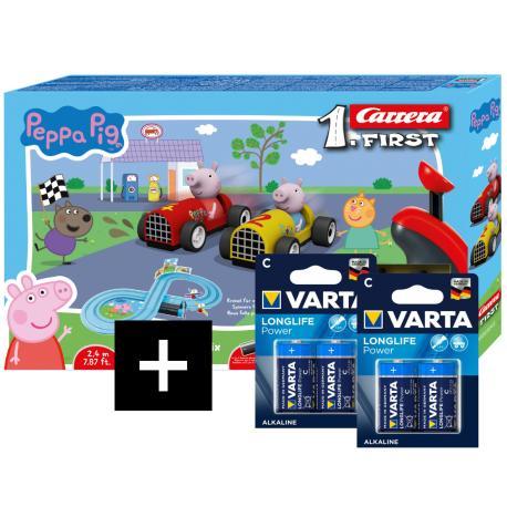 Peppa Big Carrera First - Kids Granprix + 4x type C batterij, Kinderen en Baby's, Speelgoed | Racebanen, Verzenden