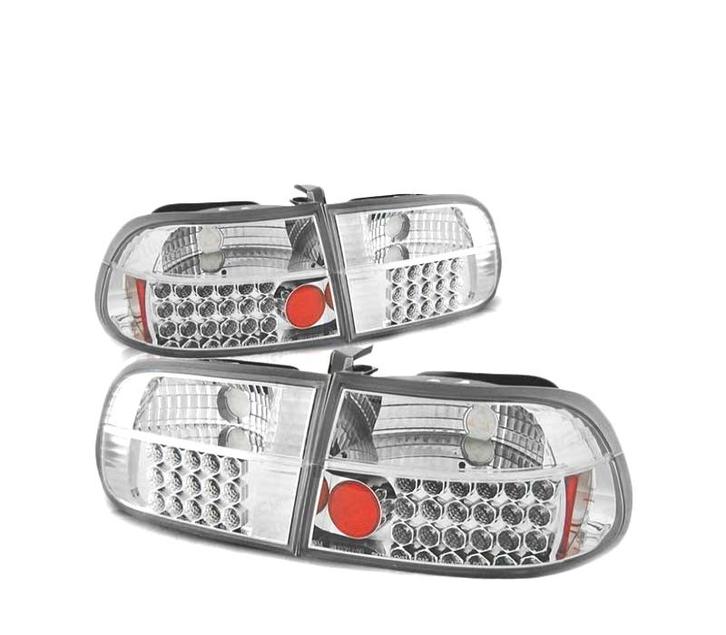 Feux Arrière Pour Honda Civic 91-95 2D 4D Led Chromé, Auto-onderdelen, Verlichting, Verzenden