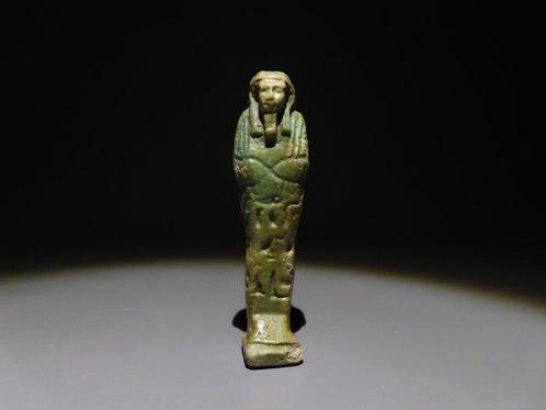 Oud-Egyptisch Faience Oesjabti. Late Periode, 664 - 332, Verzamelen, Mineralen en Fossielen