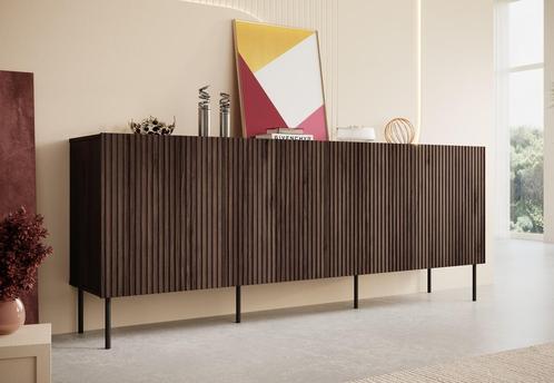 Meubella Dressoir 200x42x81 Donkerbruin eiken | Opbergkast, Huis en Inrichting, Kasten | Dressoirs, 25 tot 50 cm, Nieuw, 200 cm of meer