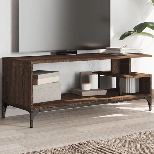 vidaXL Tv-meubel 102x40x41 cm hout en gepoedercoat staal, Huis en Inrichting, Kasten |Televisiemeubels, Nieuw, Verzenden