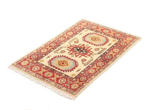Kazak - Vloerkleed - 91 cm - 62 cm - Handgemaakt - niet, Huis en Inrichting, Stoffering | Tapijten en Vloerkleden