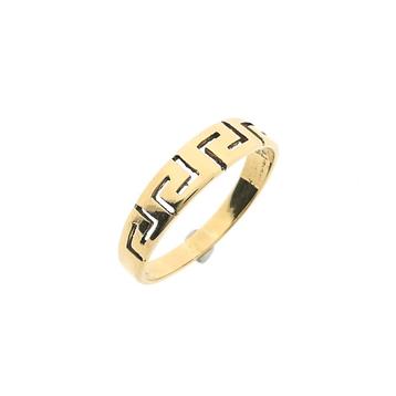 Vintage gouden ring met meander patroon (heren sieraad), Ophalen of Verzenden