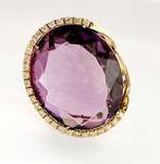 Ring - 18 karaat Geel goud - 31.17ct. tw. Amethist - Diamant, Nieuw