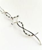 Ketting met hanger - 18 karaat Witgoud Diamant (Natuurlijk), Handtassen en Accessoires, Antieke sieraden