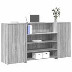 vidaXL Receptiebalie 200x50x103,5 cm bewerkt hout grijs, Verzenden, Nieuw