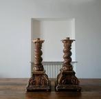 Kolom (2) - 18e eeuw - Paar houten kolommen - 58 cm, Antiquités & Art, Antiquités | Céramique & Poterie