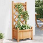 vidaXL Plantenbak met latwerk massief vurenhout bruin, Tuin en Terras, Verzenden, Nieuw