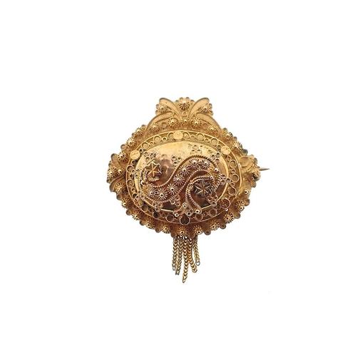 Gouden oud Hollandse broche van een mutsenbel | Antiek, Handtassen en Accessoires, Bedels, Gebruikt, Overige merken, Goud, Ophalen of Verzenden