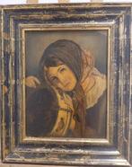 Europese school (XIX) - NO RESERVE - Niña con Pandereta