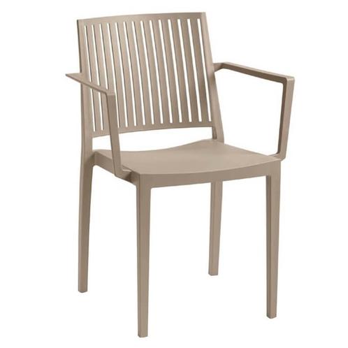 Stoel | EVORA | Kunststof | Taupe | In-/Outdoor |, Zakelijke goederen, Horeca | Keukenapparatuur, Nieuw in verpakking, Verzenden