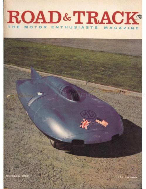 1957 ROAD AND TRACK MAGAZINE NOVEMBER ENGELS, Livres, Autos | Brochures & Magazines
