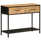 vidaXL Wandtafel 100x35x76 cm massief mangohout en ijzer, Huis en Inrichting, Tafels | Bijzettafels, Verzenden, Nieuw