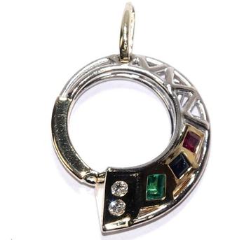 Pendentif - 18 carats Or blanc, Or jaune -  0.55ct. tw.