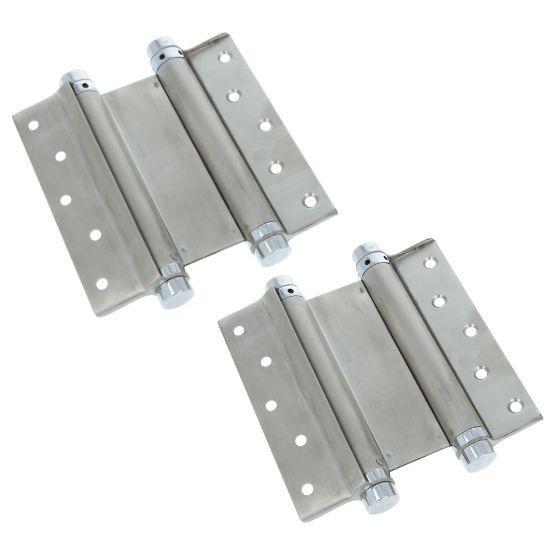 Bommer scharnier dubbelwerkend 150 mm rvs 2 stuks, Doe-het-zelf en Bouw, Hang- en Sluitwerk, Klink of Kruk, Nieuw, Overige materialen