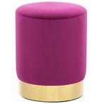 vidaXL Kruk fluweel 28 x 36 cm paars en goudkleurig, Huis en Inrichting, Stoelen, Verzenden, Nieuw