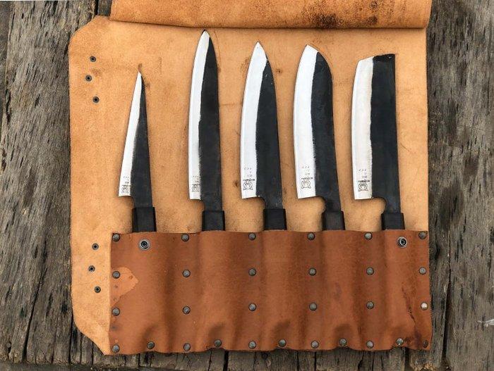 Keukenmes - Handgemaakte verzamelobjecten chef-messen set, Antiquités & Art, Antiquités | Ustensiles de cuisine