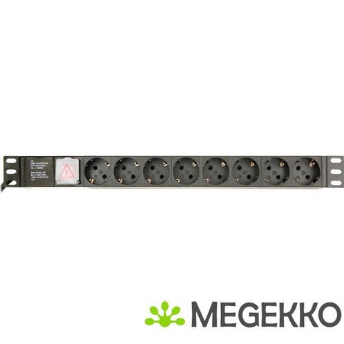 Gembird EG-PDU-014-C14 stekkerdoos 8 AC-uitgangen 1U Zwart, Computers en Software, Pc- en Netwerkkabels, Nieuw, Verzenden