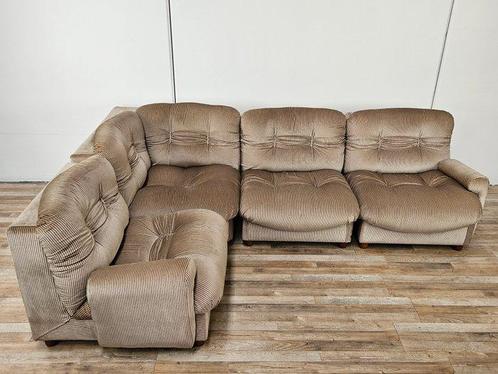 Sofa - Hoekmoduleset bank in stoffering uit de jaren 70 -, Antiek en Kunst, Kunst | Designobjecten