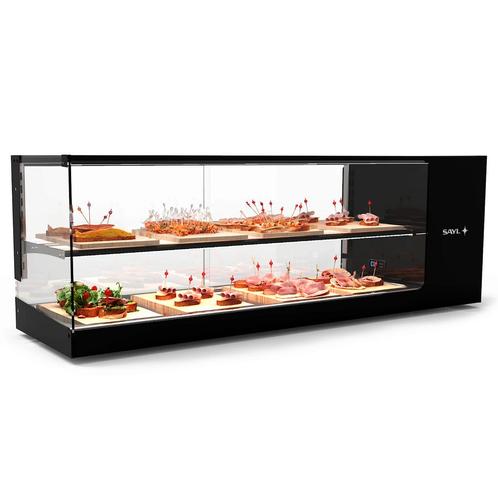 Tapasvitrine | LOGIC | Zwart | 4x 1/3 GN | +2°C/+6°C |, Zakelijke goederen, Horeca | Keukenapparatuur, Nieuw in verpakking, Verzenden