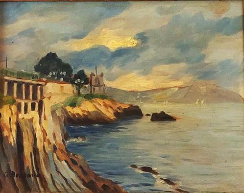 Guglielmo Bozzano (1913-1999) - Scogliera a Nervi, Antiek en Kunst, Kunst | Schilderijen | Klassiek