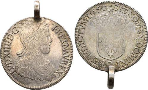 1/2 Ecu Narbonne 1650 Q Frankreich: Ludwig Xiv, 1643-1715:, Postzegels en Munten, Munten | Europa | Niet-Euromunten, België, Verzenden