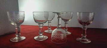 Val Saint Lambert, antieke glasses VSL Service Lothaire -