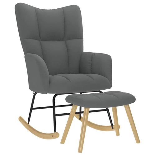 vidaXL Schommelstoel met voetenbank stof donkergrijs, Huis en Inrichting, Stoelen, Nieuw, Verzenden