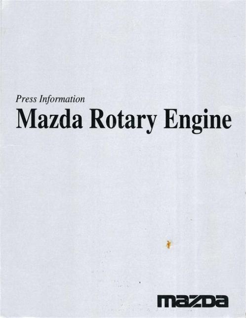 1993 MAZDA ROTARY MOTOR PERS BROCHURE, Boeken, Auto's | Folders en Tijdschriften, Ophalen of Verzenden