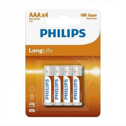 Tweedekans | Philips LongLife Batterij AAA 4-pack, Audio, Tv en Foto, Fotografie | Accu's en Batterijen, Ophalen of Verzenden