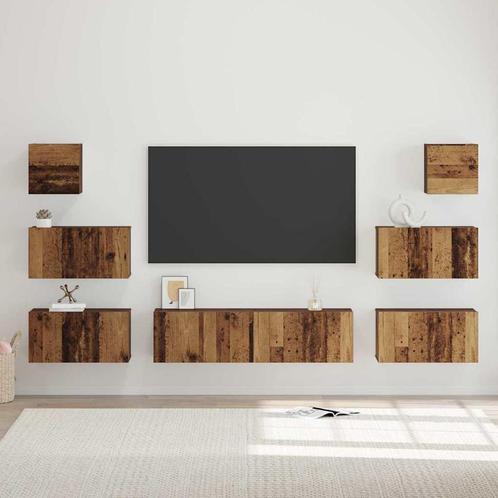 vidaXL Tv-meubelset 8 pcs Oud hout 60 x 30 x 30 cm Bewerkt, Huis en Inrichting, Kasten |Televisiemeubels, Nieuw, Verzenden