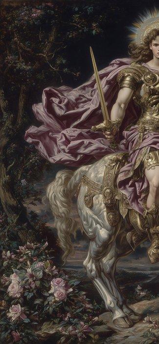 Canvas Fit - Alberto Ricardo - El caballero celestial: entre, Antiek en Kunst, Antiek | Boeken en Manuscripten