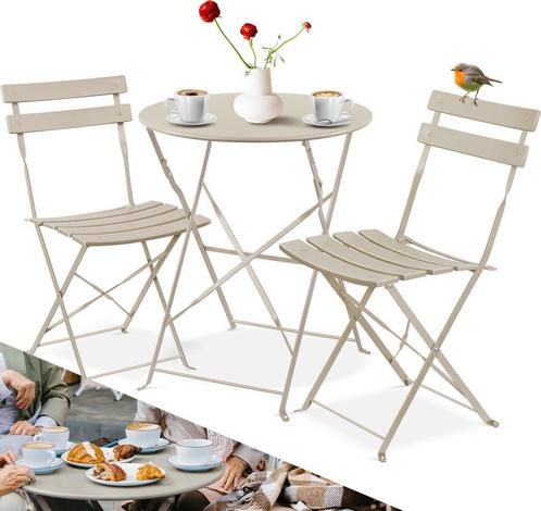 Bistroset 3-delige set - tafel met 2 inklapbaar stoelen -, Tuin en Terras, Tuinsets en Loungesets, Verzenden