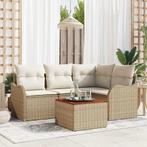 vidaXL Tuinbank Set 5 pcs Beige en wit, Tuin en Terras, Verzenden, Nieuw