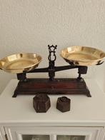 Weegschaal (5) -  Gietijzer - Teak - Bascule Weegschaal, Antiek en Kunst