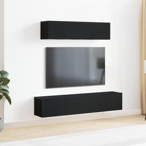 vidaXL 6-delige TV-kastset - Muurmontage, Zwart Eiken,, Huis en Inrichting, Kasten |Televisiemeubels, Nieuw, Verzenden