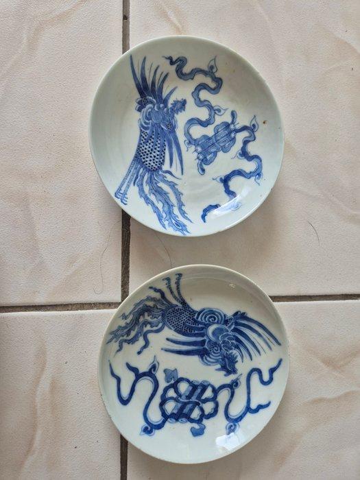 Paar schaaltjes Vietnam Blauw van Hué Bludu hu Phénix Nei Fu, Antiek en Kunst, Antiek | Overige Antiek