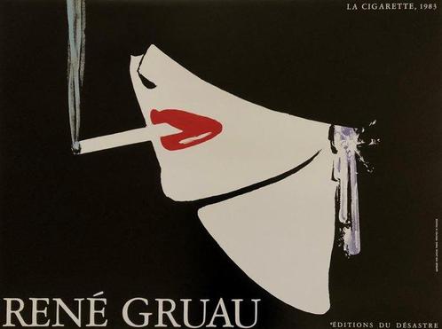 René Gruau - La Cigarette - Années 1980, Antiquités & Art, Art | Dessins & Photographie