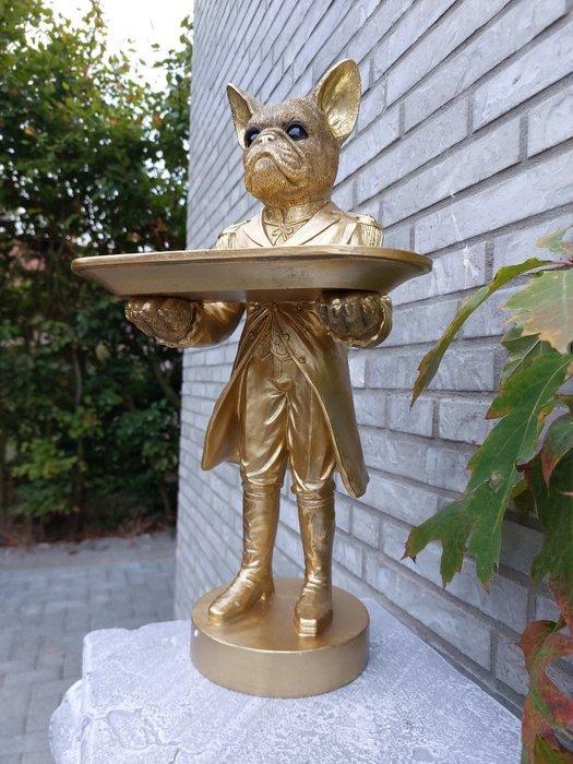 Beeld, french buldog as budhler with plateau - 50 cm -, Antiek en Kunst, Curiosa en Brocante