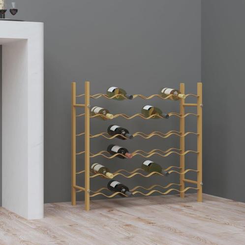 vidaXL Wijnrek voor 36 flessen metaal goudkleurig, Huis en Inrichting, Woonaccessoires | Wijnrekken, Nieuw, Verzenden