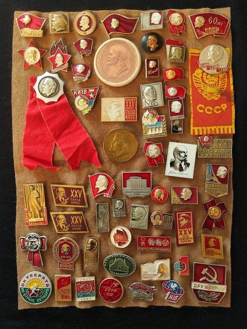 Themacollectie - Grote collectie insignes: Lenin, USSR. 55, Antiek en Kunst, Antiek | Speelgoed