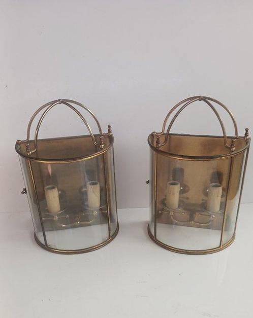 Il Fanale -treviso- - Wandkandelaar (2) - Verguld messing, Antiek en Kunst, Curiosa en Brocante