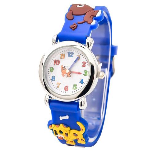 Fako® - Kinderhorloge - 3D - Puppies - Donkerblauw, Handtassen en Accessoires, Horloges | Kinderen, Verzenden