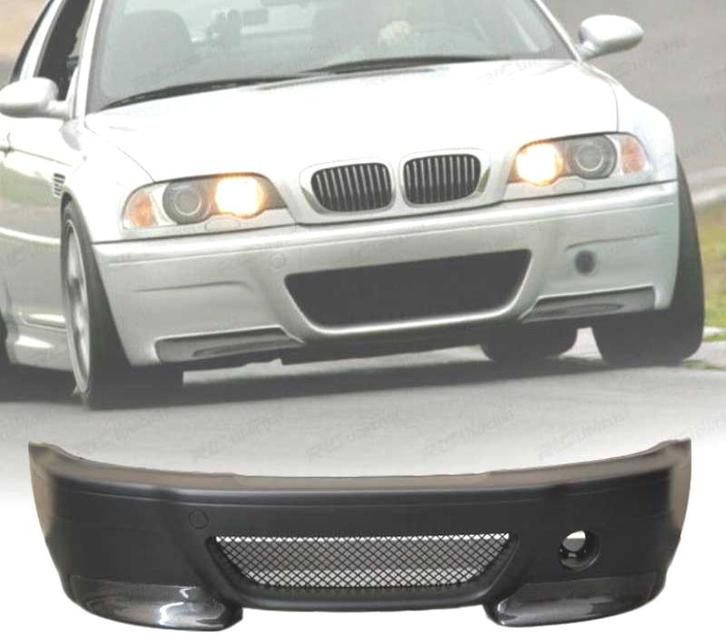 PARE-CHOCS AVANT BMW E46 98-07 LOOK M3 CSL AVEC POINTE EN CA, Auto-onderdelen, Carrosserie, Verzenden