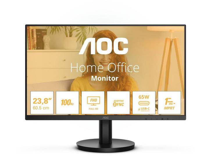 AOC 24B3CA2 - Monitor - 23,8 Full HD 100Hz USB-C 65W -, Computers en Software, Monitoren, Zo goed als nieuw, Verzenden
