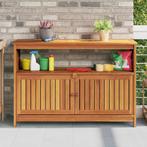 vidaXL Tuinwandtafel 110x35x75 cm massief acaciahout, Tuin en Terras, Verzenden, Nieuw