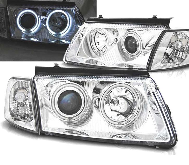 Phares Vw Passat B5 3B 96-00 Angel Eyes Ccfl Chromé, Auto-onderdelen, Verlichting, Verzenden