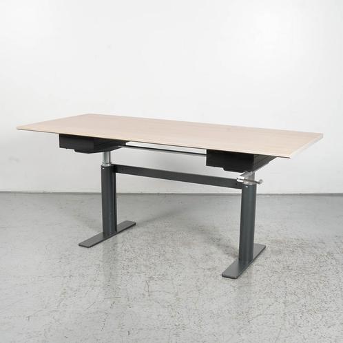 Zit-sta bureau - Eiken blad - 180 x 80 cm, Huis en Inrichting, Bureaus, Gebruikt, Ophalen of Verzenden